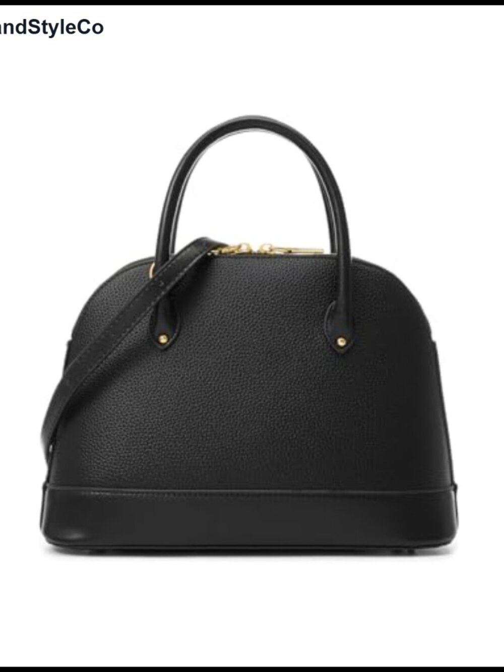 Vegan Leather Dome Satchel Bag Women's Handbag Crossbody Purse Detachable Strap